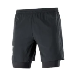 Salomon | Men's Cross Twinskin Shorts - Deep Black